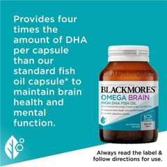 Dầu Cá Blackmores Omega Brain High DHA Fish Oil 60 viên