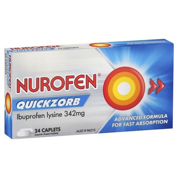 Viên Uống Giảm Đau, Hạ Sốt Nurofen Quickzorb 342mg 24 Viên