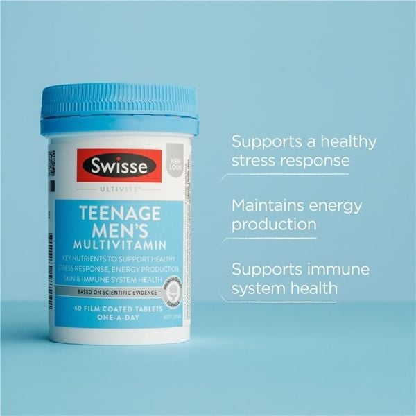 Vitamin Tổng Hợp Cho Bé Trai Tuổi Dậy Thì Swisse Teenage Ultivite Men's Lọ 60 Viên