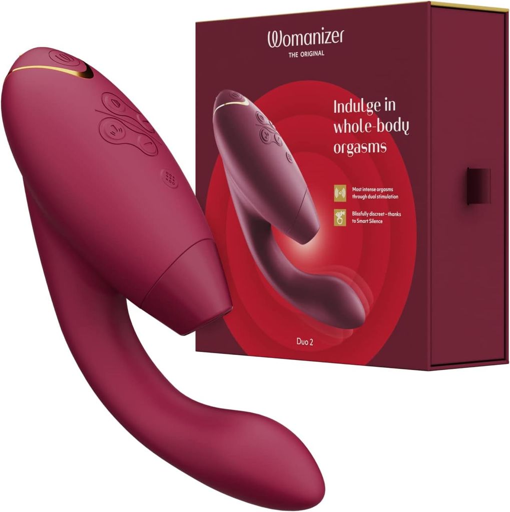 Sex toy WOMANIZER DUO 2 CLITORAL & G SPOT STIMULATOR màu đỏ