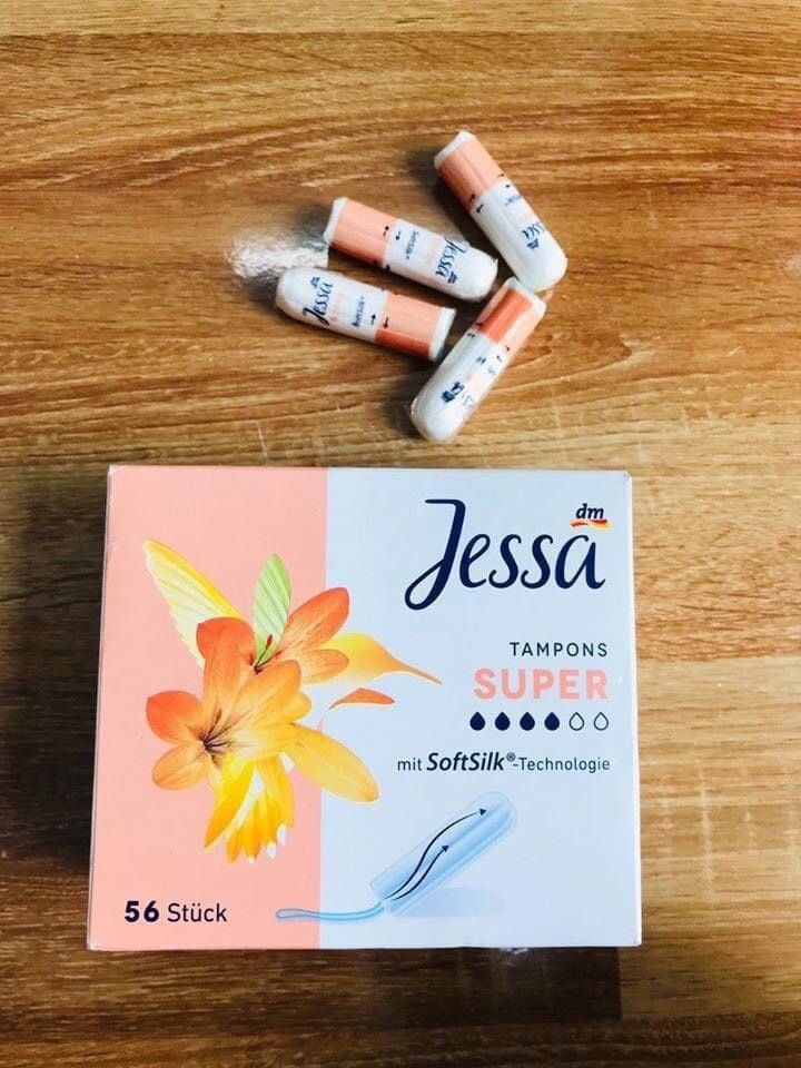 Băng vệ sinh dạng nút Tampon Jessa của Đức 56 cái (Màu Cam)