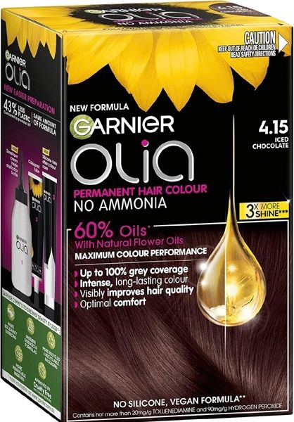 Thuốc nhuộm tóc phủ bạc Garnier Olia 4.15 Ice Chocolate