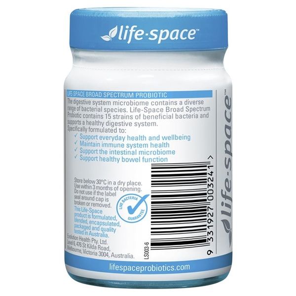 Men Vi Sinh Cho Người Lớn Life Space Broad Spectrum Probiotic Lọ 60 Viên