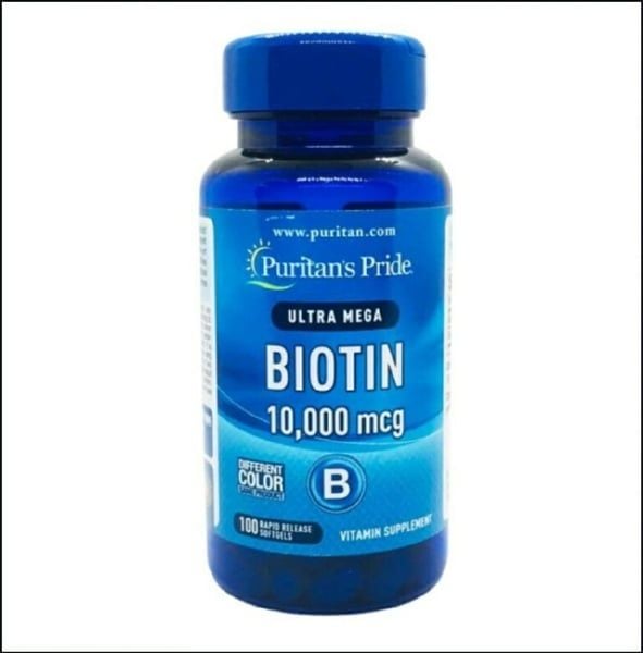 Viên Uống Hỗ Trợ Mọc Tóc Puritan’s Pride Ultra Mega Biotin 10000mcg Lọ 100 Viên