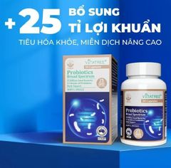 Men Vi Sinh Bổ Sung Lợi Khuẩn Vitatree Probiotic Broad Spectrum lọ 30 Viên Date 12/2025