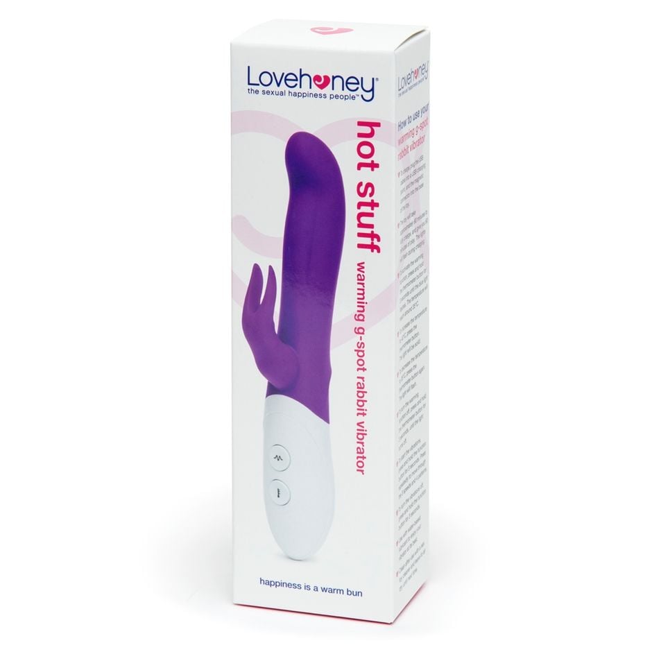 Lovehoney Hot Stuff - Máy Rung Thỏ Pin Sạc Với Chế Độ Làm Ấm 35-40 Độ