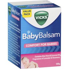 Dầu Bôi Ấm Ngực Cho Bé Vicks Baby Balsam Của Úc Hũ 100g