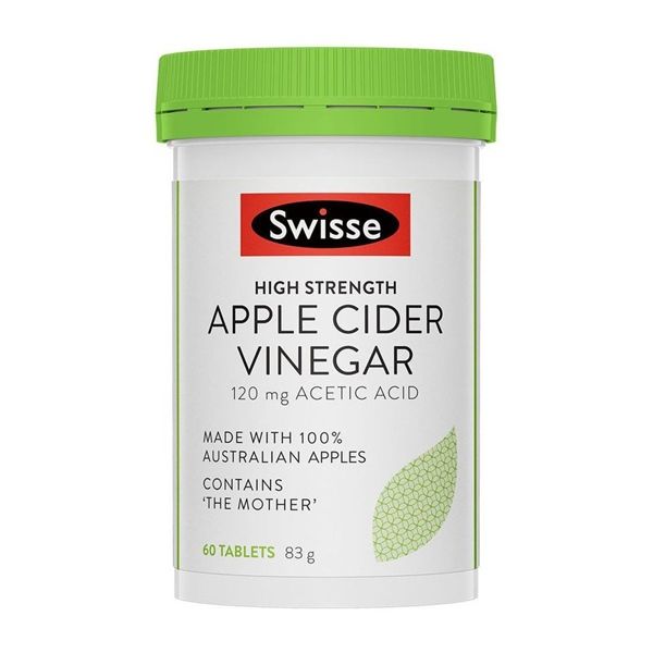 Viên Uống Giấm Táo Hỗ Trợ Giảm Cân Swisse Apple Cider Vinegar 120mg Lọ 60 Viên