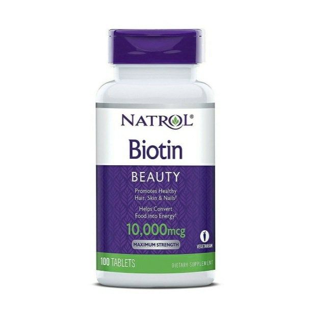 Viên uống hỗ trợ mọc tóc Natrol Biotin 10000 mcg của Mỹ 100 viên