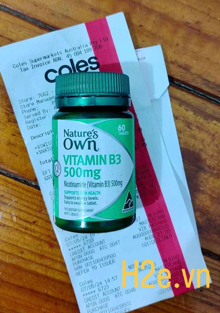 Viên uống bổ sung vitamin B3 Nature's Own Vitamin B3 500mg của Úc 60 viên