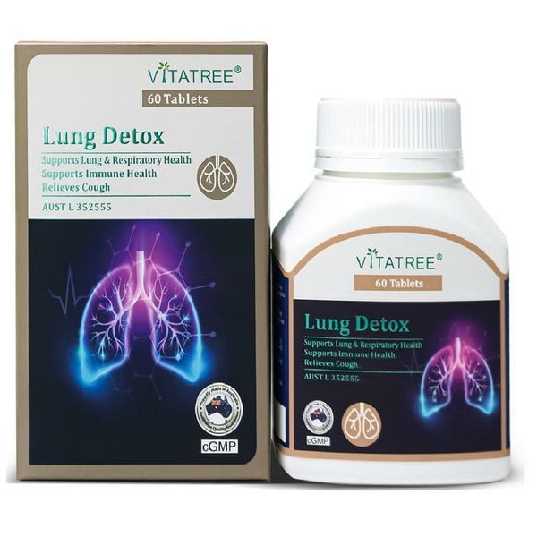 Viên uống hỗ trợ thải độc phổi Vitatree Lung Detox của Úc 60 viên