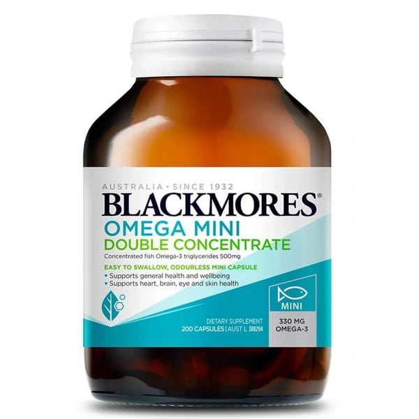 Dầu cá Blackmores Omega Mini Double Concentrate 200 Viên