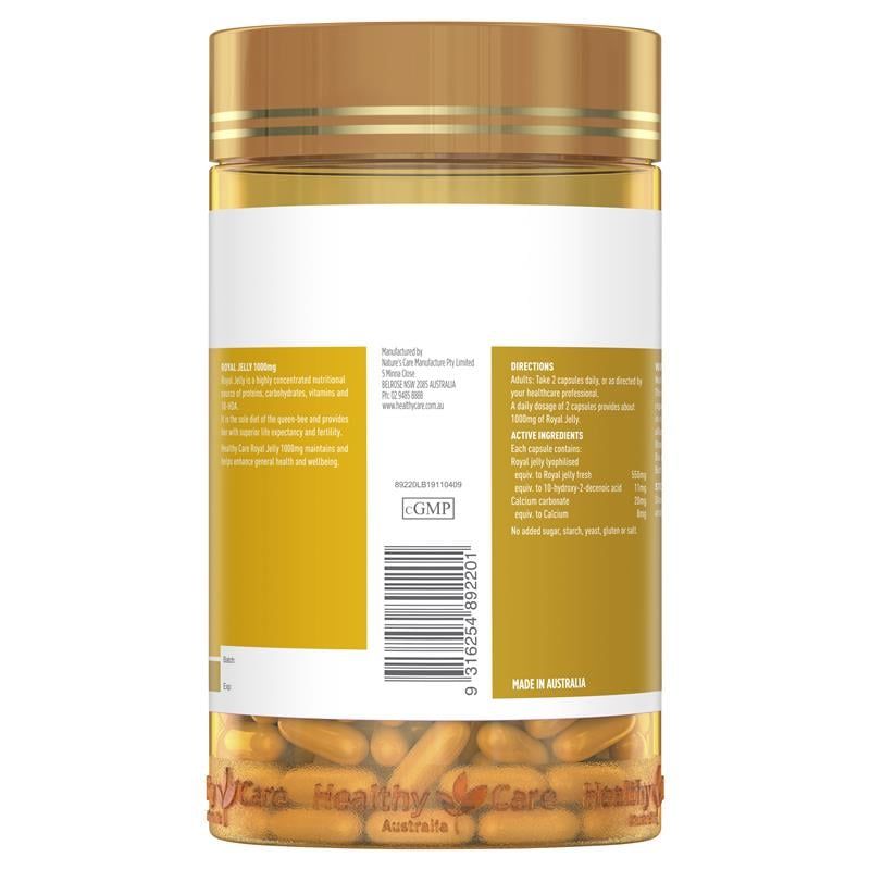 Healthy Care Royal Jelly 1000mg - Sữa Ong Chúa 365 viên