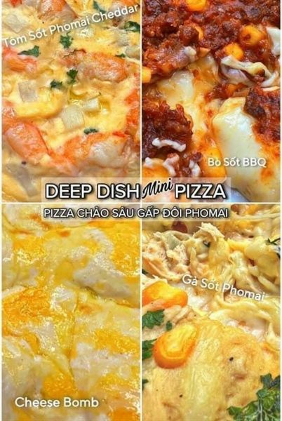 Pizza mini áp chảo Deep Dish Double Cheese - Vị Cheese Bomb kết hợp 4 loại Phomai tuyệt hảo