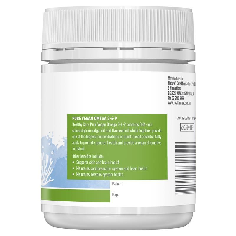 Omega 3-6-9 thuần chay Healthy Care Pure Vegan Omega 3-6-9 của Úc 60 viên