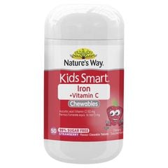 Viên Nhai Bổ Sung Sắt Và Vitamin C Nature's Way Kids Smart Iron + Vitamin C Lọ 50 Viên
