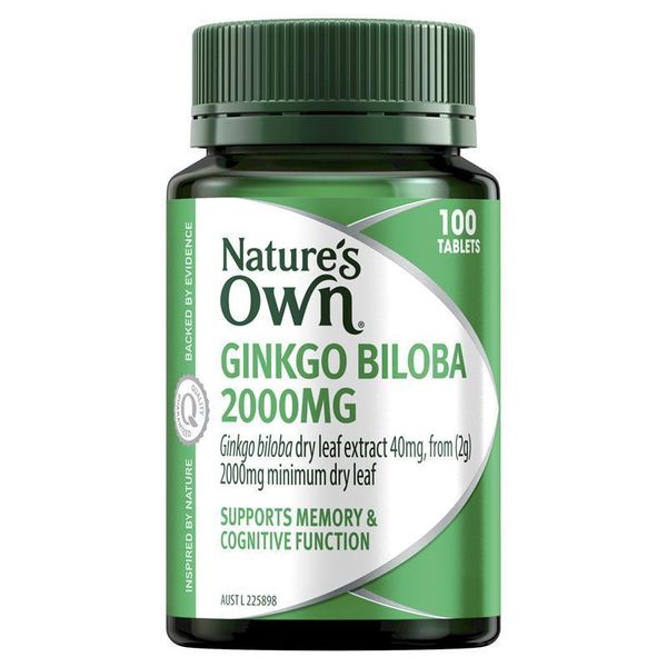 Nature's Own Ginkgo Biloba 2000mg - Bổ Não Tăng Cường Trí Nhớ Lọ 100 Viên