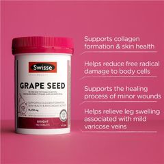 Viên Uống Tinh Chất Hạt Nho Swisse Grape Seed Lọ 180 Viên