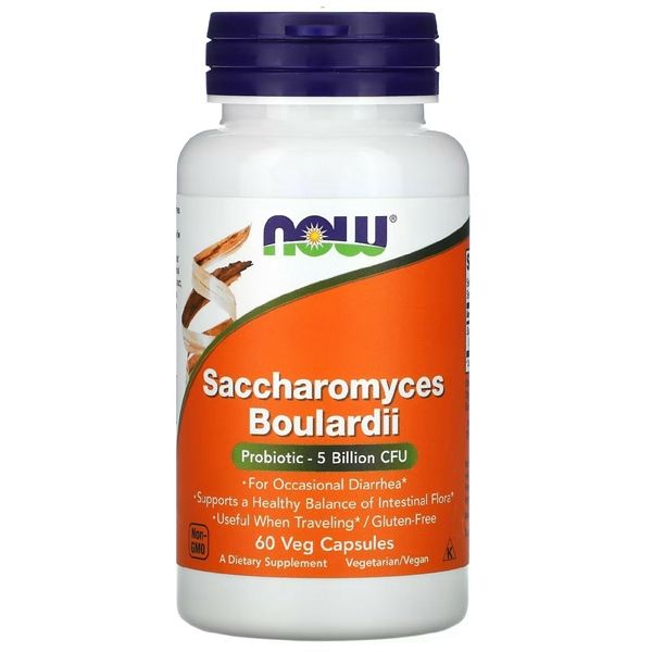 Viên uống Men vi sinh Saccharomyces Boulardii 5 tỷ CFU NOW của Mỹ- lọ 60 viên nang