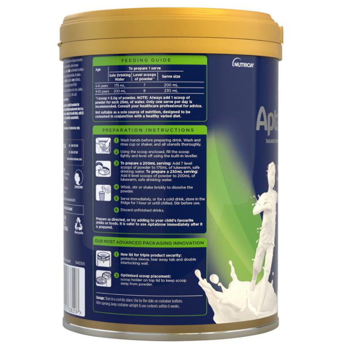 Sữa AptaGrow cho bé từ 6 tuổi Aptamil AptaGrow 6+ Years 900g