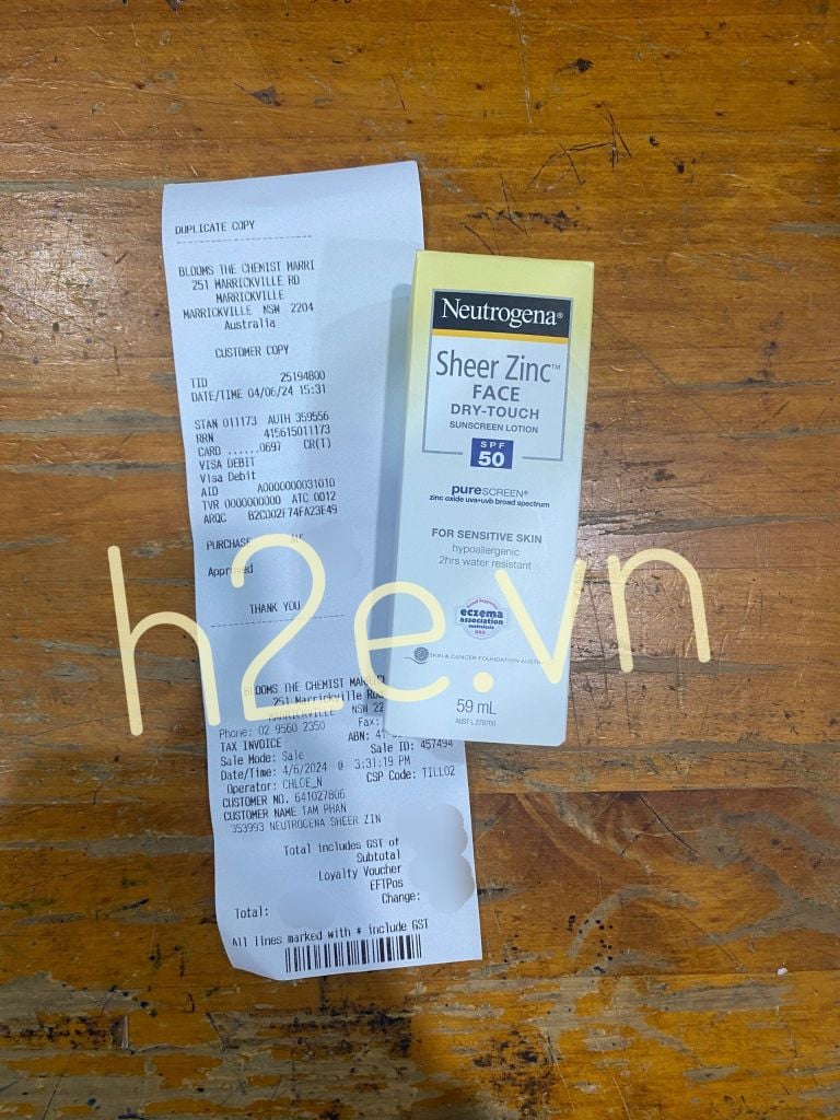 Kem Chống Nắng Vật Lý Neutrogena Sheer Zinc Face Dry Touch Spf 50+ 59ml