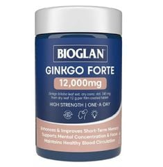 Viên uống bổ não tăng cường trí nhớ liều cao Bioglan Ginkgo Forte 12000mg lọ 60 viên