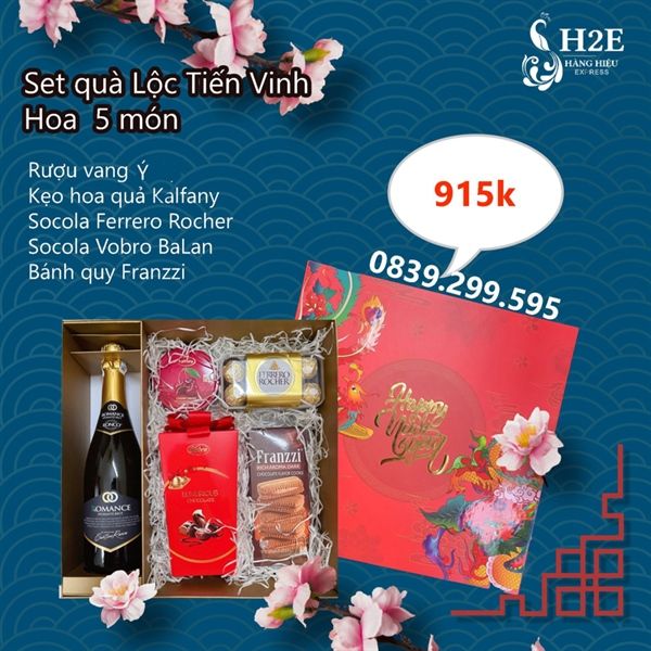 Set Quà Tết 2024 - 915 HN - Lộc Tiến Vinh Hoa Hộp Đỏ