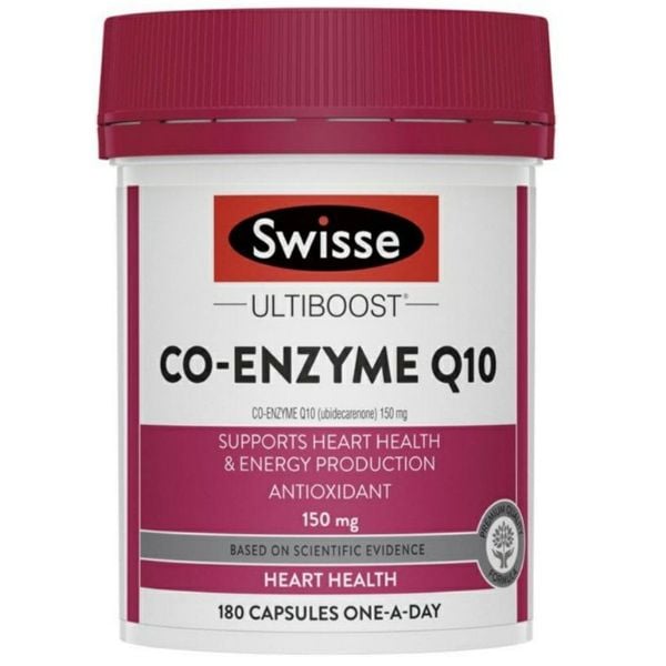 Viên uống hỗ trợ tim mạch Swisse Co Enzyme Q10 150mg của Úc 180 viên