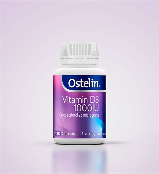 Viên nang Ostelin Vitamin D3 1000IU Chắc khỏe xương + Hỗ trợ miễn dịch - 130 Viên ( date 02/2025)