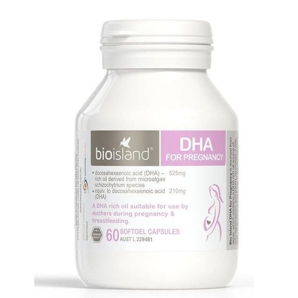 Viên uống bổ sung DHA cho bà bầu Bio Island DHA For Pregnancy của Úc 60 viên
