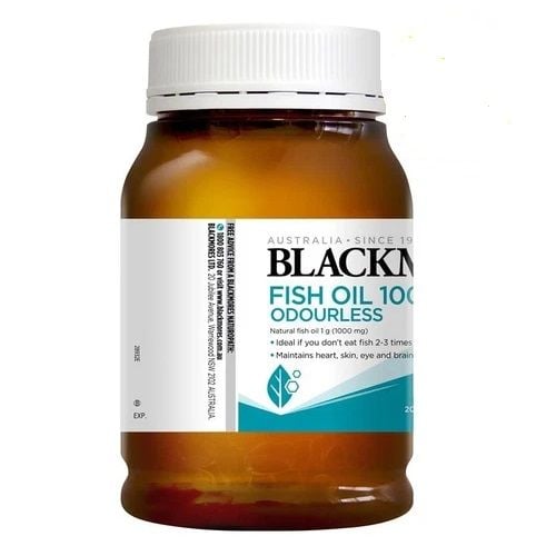 Dầu cá không mùi  Blackmores Fish Oil 1000 Odourless của Úc 200 viên