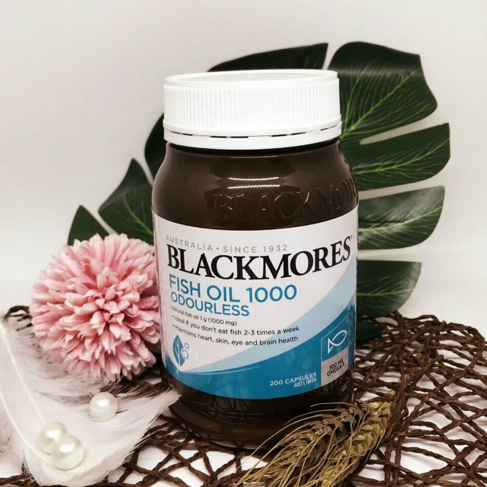 Dầu cá không mùi  Blackmores Fish Oil 1000 Odourless của Úc 200 viên