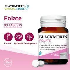 Viên uống bổ sung axit folic cho bà bầu Blackmores Folate của Úc 90 viên