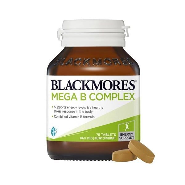 Viên uống bổ sung vitamin B tổng hợp Blackmores Mega B Complex của Úc 75 viên