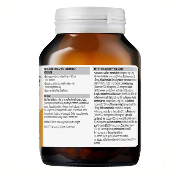 Vitamin tổng hợp hỗ trợ chống oxy hóa Blackmores Multivitamins + Antioxidants Sustained Release của Úc 125 viên