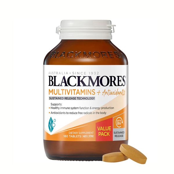 Vitamin tổng hợp hỗ trợ chống oxy hóa Blackmores Multivitamins + Antioxidants Sustained Release của Úc 180 viên