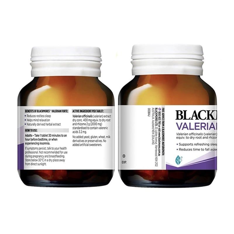 Viên uống hỗ trợ giấc ngủ Blackmores Valerian Forte của Úc 30 viên