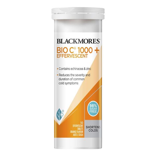 Viên sủi hỗ trợ tăng đề kháng Blackmores Bio C 1000 + Effervescent của Úc lọ 10 viên