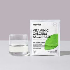 Bột vitamin C nguyên chất có chứa canxi Melrose Vitamin C Calcium Ascorbate của Úc gói 125g