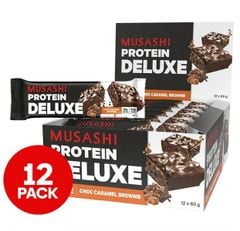 Thanh bánh protein năng lượng cao Musashi High Protein Bar Caramal Brownie 60g