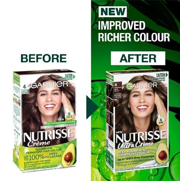 Thuốc nhuộm tóc Nâu quả me Garnier Nutrisse Tamarine Dark Brown 4.0