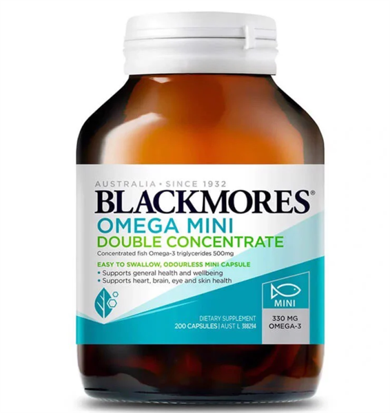 Dầu cá Blackmores Omega Mini Double Concentrate 200 Viên