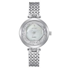 Đồng hồ Mestige gắn đá pha lê Swarovski® màu bạc size 32mm