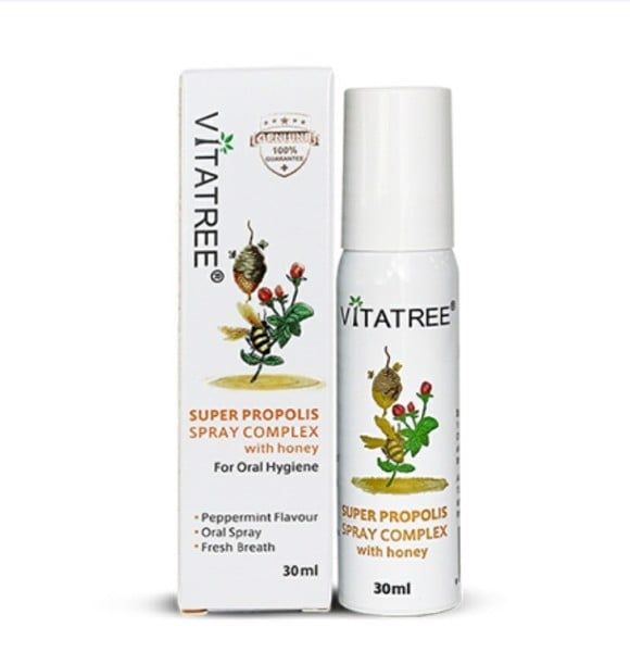 Keo ong dạng xịt giảm ho Vitatree Super Propolis Spray complex with Honey của Úc 30ml