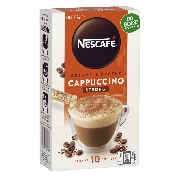 Nescafe Cappuccino Strong - Cafe Pha Sẵn Hộp 10 gói