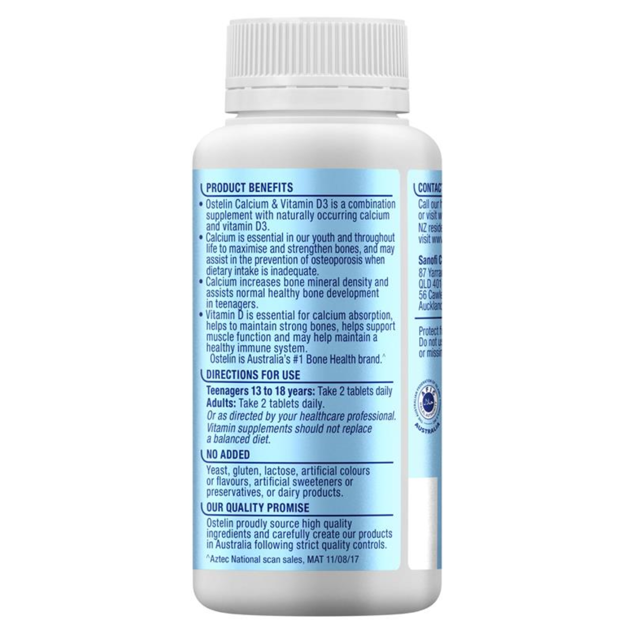 Ostelin Calcium & Vitamin D3 lọ 130 viên