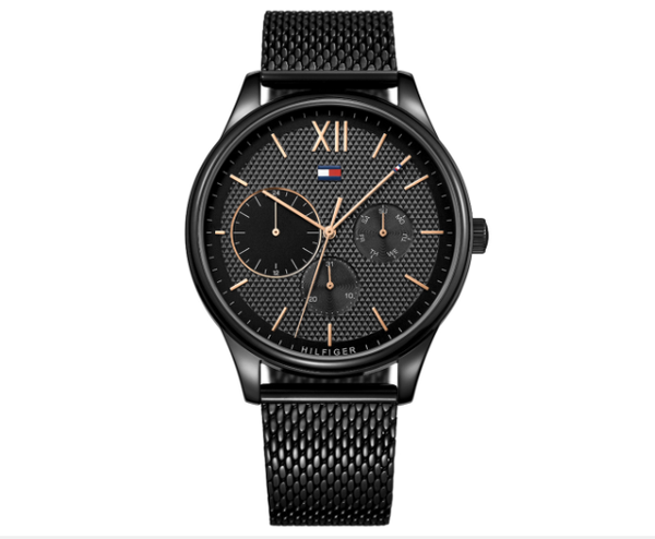 Đồng hồ Tommy Hilfiger 44mm dây thép đen