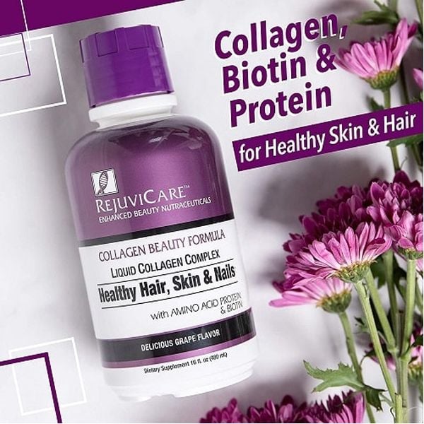 Collagen nước hỗ trợ đẹp da, móng, tóc RejuviCare Collagen Beauty Formula Liquid của Mỹ 480ml