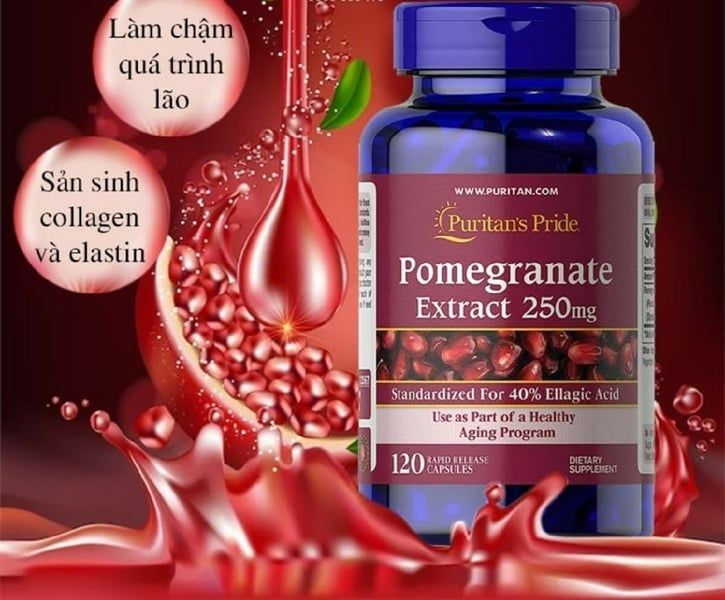 Tinh Chất Lựu Pomegranate Extract 250mg Puritan's Pride Của Mỹ Lọ 120 Viên