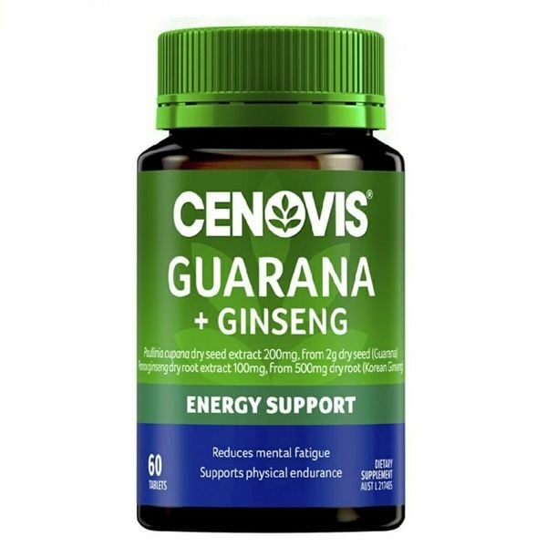Viên Uống Chiết Xuất Thảo Dược Và Nhân Sâm Cenovis Guarana & Ginseng Lọ 60 Viên